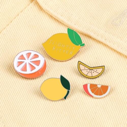 Hot Summer Lemon Orange Enamel Pins Women Charm Fresh Fruit Brooches High Quality Bag Decoration Badges Jewelry Gift for Friend