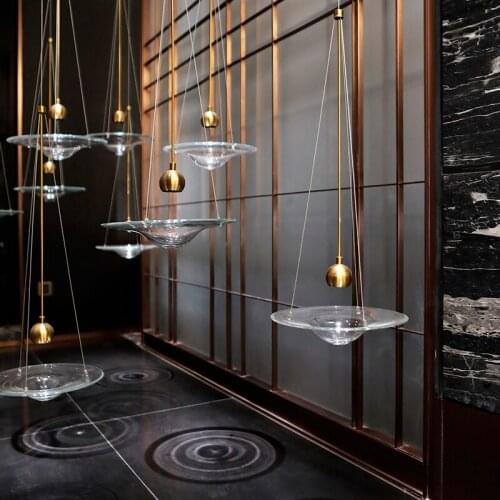 Nordic Ins UFO Transparent Glass Pendant Lights Modern Art Decorative Hanging Lamp Bedroom Bedside Restaurant Living/dining Room