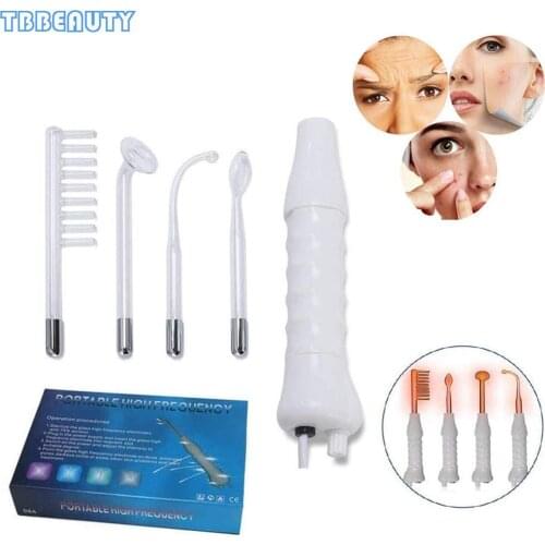 Handheld 4 in 1 High Frequency Facial Machine Facial Wand Acne Anti Aging Device Skin Tightening Wrinkle Reducing Dark Circles