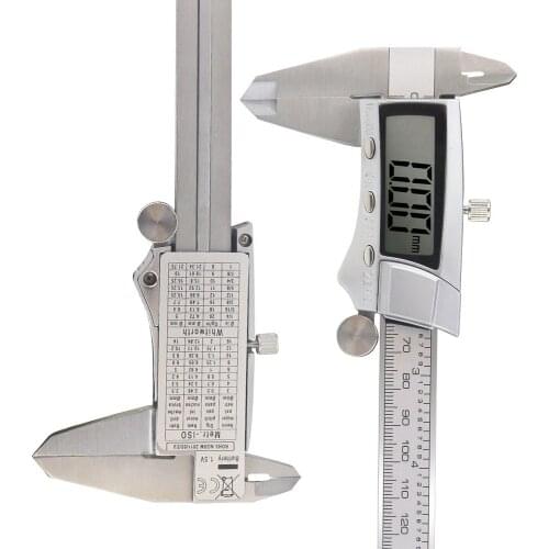 Stainless Steel Digital Caliper 6 "150mm Vernier Calipers Measuring Tool Messschieber Paquimetro