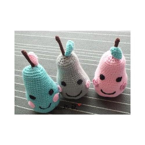 Cute Knitted Pillow Cushion Handmade Fruit Pear Doll Children Bedding Room Home Decorative Kids Toy Christmas Gifts