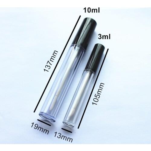 High Quality 50pcs/lot 3ml 10ml Plastic Lip Gloss Tube Small Lipstick Tube with Leakproof Inner Sample Cosmetic Container DIY