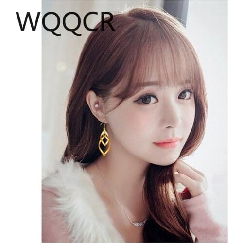 Женские золотые серьги WQQCR China At AliExpress