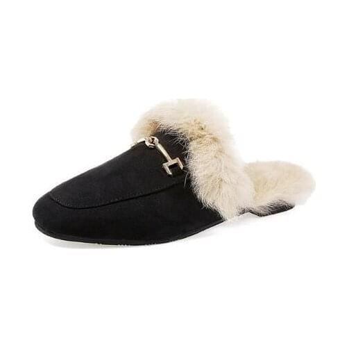 Womens Slides Slip On Flats Shoes Wholesales Slippers With Fur Loafers Dropshipping Flip Flops Mules