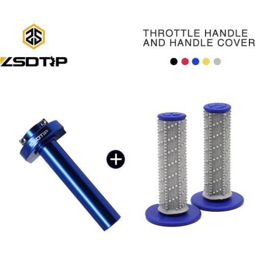 ZSDTRP 7/8" 22mm Motorcycle Handle bar Hand Grips with Anodized CNC Quick Twist Throttle For CRF 110 230 GY6 NINJA KLX EXC DUKE