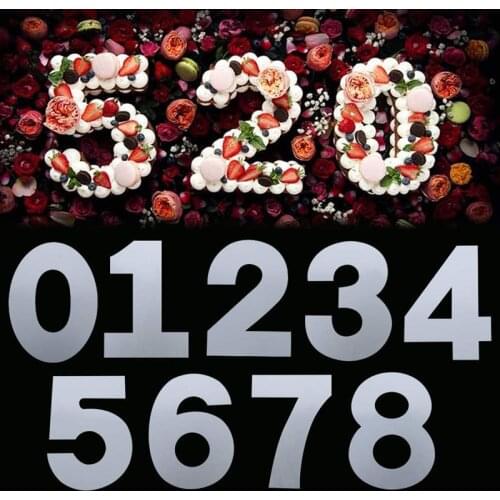 10/12/14/16Inch Large Number Cake Stencils Molds Anniversary Cake Maker Fillings Layered Baking Tools for DIY Wedding Birthday