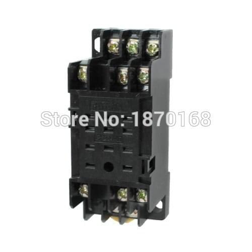 10 Pcs DYF11A 11 Pins DIN rail Mount socket relay holder base for My3 HH53P