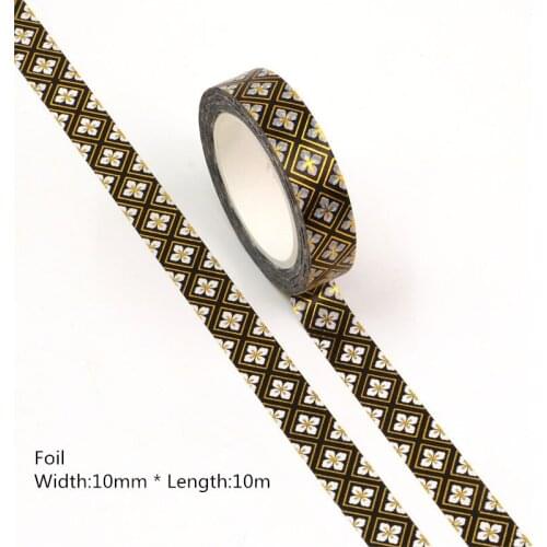 10PCS/lot 10MM*10M Foil Japanese pattern Decorative Washi Tape Scrapbooking Masking Tape School Office Supply washi tape