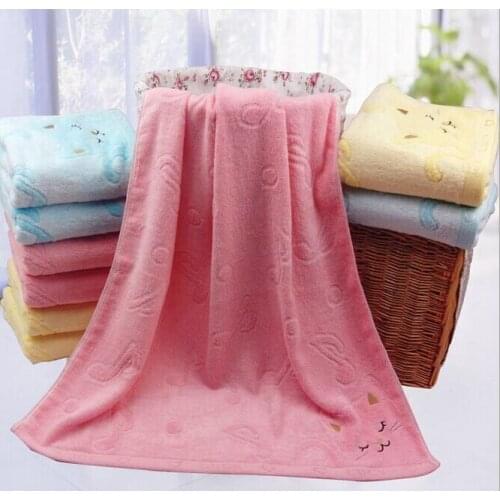 10pcs/lot! Explosion models bamboo fiber bath towel cartoon cat Musical notes jacquard towel