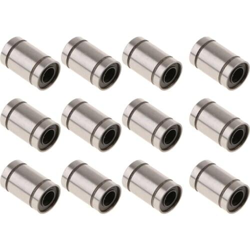 12 Pcs 17mm Linear Bearing Bushing LM6UU 6MM Rubber Sealed for 3D Printer