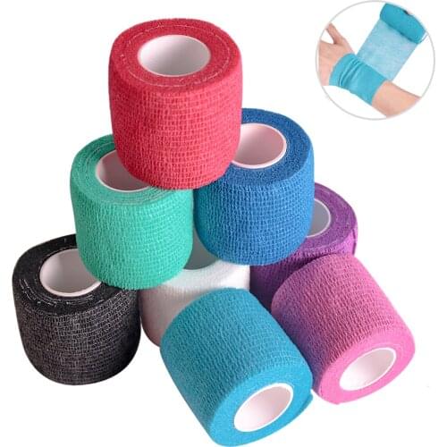 3 Sizes Colorful Self Adhesive Sports Elastic Bandage Wrap Tape For Ankle Knee Elbow Arm Palm Shoulder Pads Support Protector
