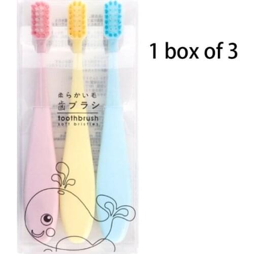 3Pcs/Set Sweet Candy Color Children Toothbrush Non-Slip Fatty Handle Small Head Soft Bristle Kids Training Tooth Brush Oral Care