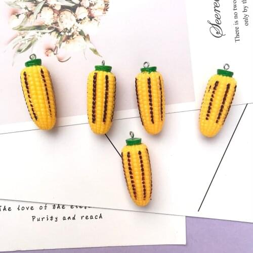 45*16mm 10pcs new resin corn necklace charms keychain pendant necklace pendant for DIY decoration