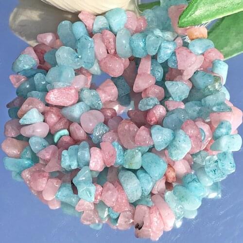 5-8mm Natural Freeform Chips Gravel Bead Irregular Colorful Morganite Jades Stone Beads For Jewelry Making DIY Bracelet Necklace
