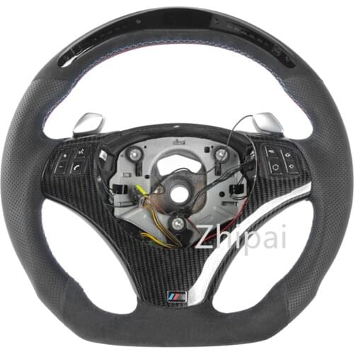 Steering Wheel Forged carbon fiber + Leather For BMW 3 Series E90 E92 M3 F10 F30 F32 M4 F80 F82 F10 M5 F06 F12 3 4 5 6 series