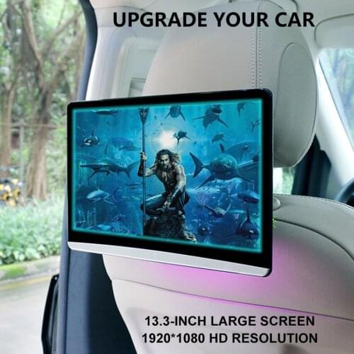 13.3inch Rear Seat Entertainment Video Player Android 10 Car Multimedia Headrest Monitor 1920*1080 Touch Screen HDMI AUX WiFi