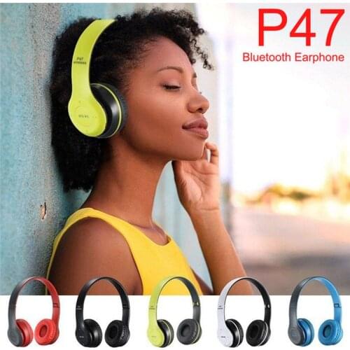 9D HIFI Earphone Foldable Wireless Headphones Tablet Bluetooth Headset with Mic For mobile Xiaomi Iphone Sumsamg Support SD card