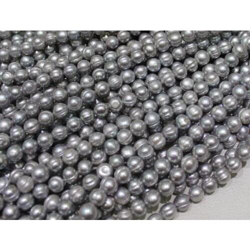 Wholesale Real Pearl Bead 10mm 15'' Gray Natural Freshwater Pearl Loose Bead Free Shipping Handmade Gift