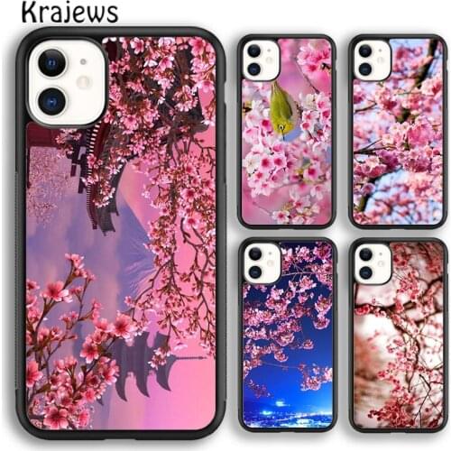 Krajews Japan Flower Cherry blossoms Phone Case Cover For iPhone 5s SE 6s 7 8 plus X XS XR 11 12 pro max Samsung S7 S8 S9 S10