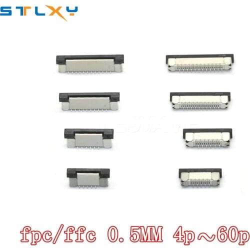 10pcs FFC FPC socket 0.5mm 4/6/7/8/9/10/12/14/15/16/20/22/24/26/28/30/34/40/45/50/54/60 Pin Vertical Type Ribbon Flat Connector