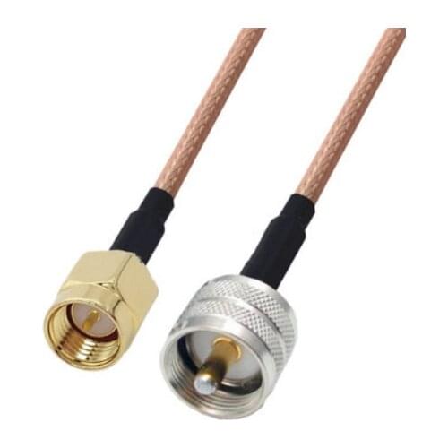 RG400 Cable SMA Male to UHF PL259 Male Double Shielded Copper Braid Coax Low Loss Jumper Cable