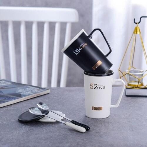 Ceramic Retro Coffee Cup Office Water Cup Filter Tea Cup with Cover Cups and Mugs Wooden Handle Caneca Birthday Gift Box