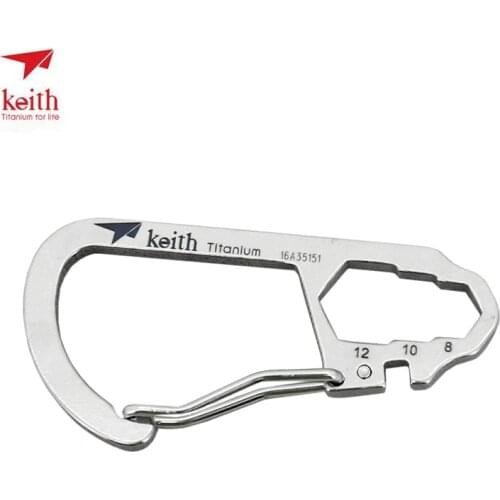 Keith Titanium Carabiner High Strength Hooks EDC Tools Multi-function With Bicycle Steel Wire Bayonet 8/10/12 Allen Wrench
