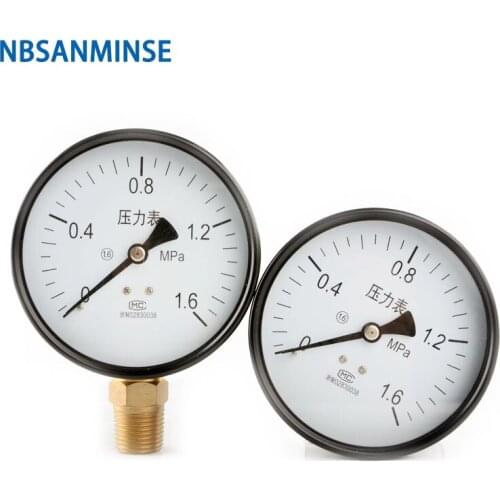Air Pressure Gauge GMTB 63mm 1.6 MPa 1/4" PT General Purpose Pressure Gauge Pneumatic Manometer NBSANMINSE