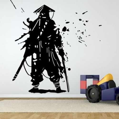 Kendo Wall Sticker Warrior Ninja Poster Vinyl Art Wall Decals Home Decoration Decor Mural Kendo Samurai Decal