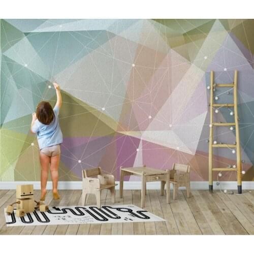 Bacal Modern retro color collision 3D stereo geometric background papel de parede wallpaper 3d wall paper stickers mural