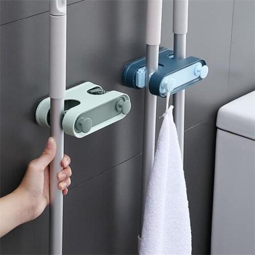 Mop Holder Wall Mounted Bathroom Storage Tools Brush Broom Hanger Organizer Mop Hook Racks Kitchen bathroom Strong Hooks