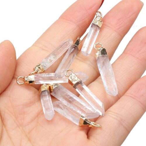 Natural Stone Elegant Charm Crystal Column Aura Healing Gems Handmade Crafts DIY Necklace Earrings Jewelry Accessories Making