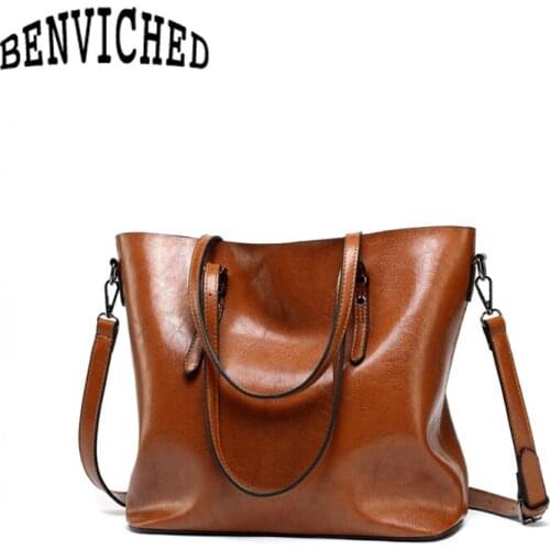 BENVICHED 2021 New single Shoulder Bag Women Leather PU High Quality Tote Bags pure color Fashion Handbags Luxury Brands R495