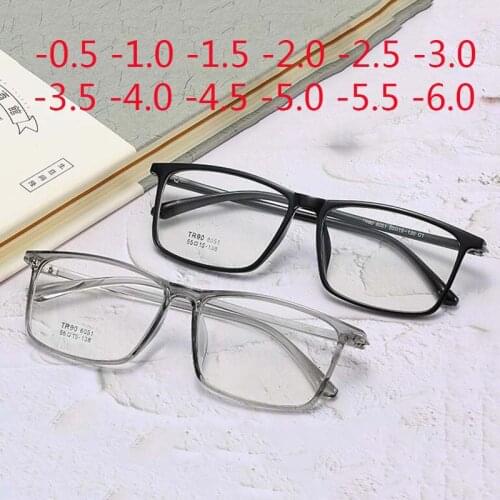 Big Frame Square Prescription Eyeglasses Vintage Optical Myopia Glasses -0.5 -1 -1.5 -2 -2.5 -3 -3.5 -4 -4.5 -5 -6