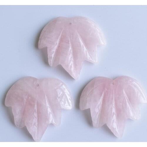 2020 Fashion Carved natural Stone maple leaf pendants charms for necklace making 3pcs/lot Wholesale Free shipping