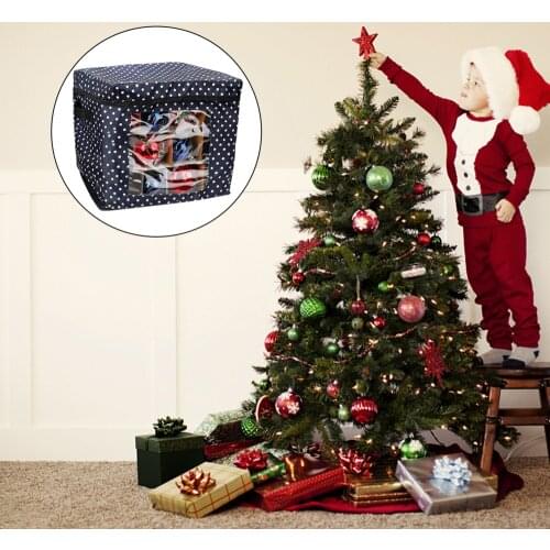 Festival Supplies Storage Box Receive Bag Double Zipper And Card Slot Artificial Garland Oxford Cloth 20*20*5cm Christmas Wreath