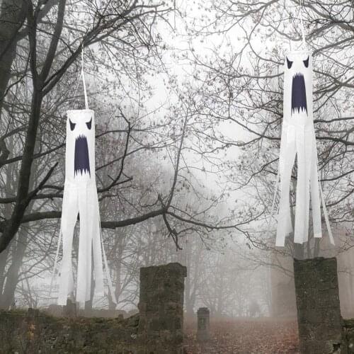 Ghost Wind Sock Chime Banner Halloween Hanging Pendant Halloween Decoration Party Supplies Props Flag Hanging Wall Decor
