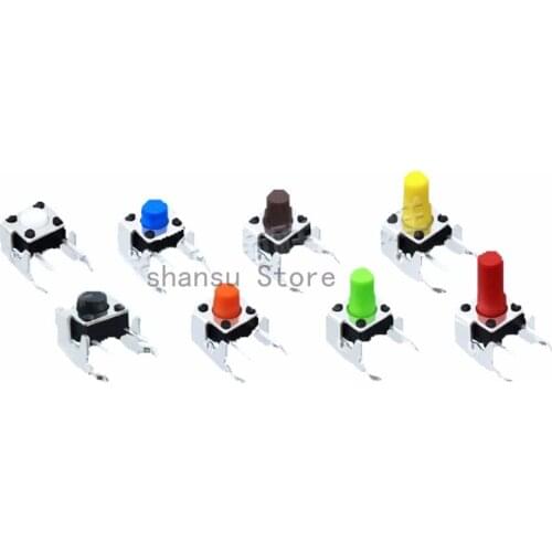 7 colour 6*6*7.5MM touch switch 6MMX6MMX7.5MM micro switch 6X6X7.5MM button switch 2 feet side With stents