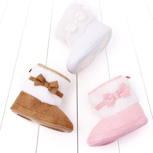 2020 Cute Autumn Winter Infants Shoes Baby Girl knownot Knitting Boots Casual Sneakers Non-slip Soft Soled Walking Shoes SH20013