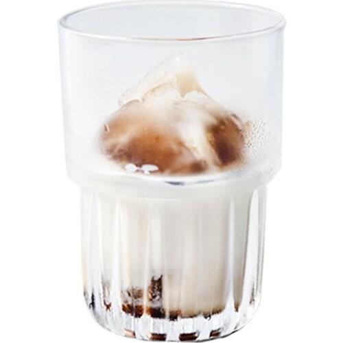 Justdolife 335ml Whiskey Milk Juice Water Glass Glass Juice Cup For Home Bar Large Capacity Coffee Juice Glass