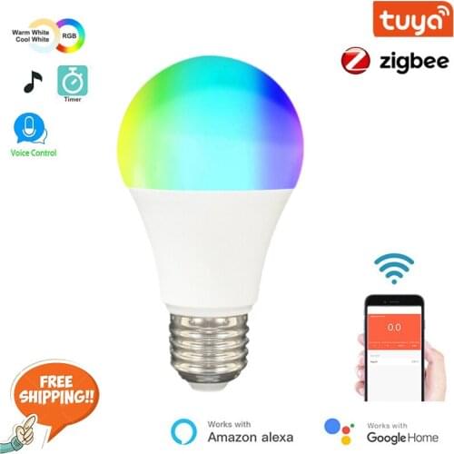 9W WiFi Smart Light Bulb E27 LED RGB Lamp Work With Alexa/Google Home AC100-240V RGB+CW Dimmable Timer Function Smart Bulb