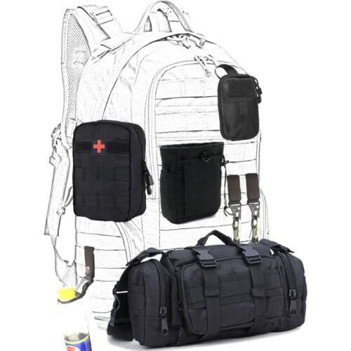 Military Tactical Bag Army Bottle Pouch for Molle Backpack Outdoor Shoulder Waist Belt Strap Pack Hunting Hiking Camping Pouch