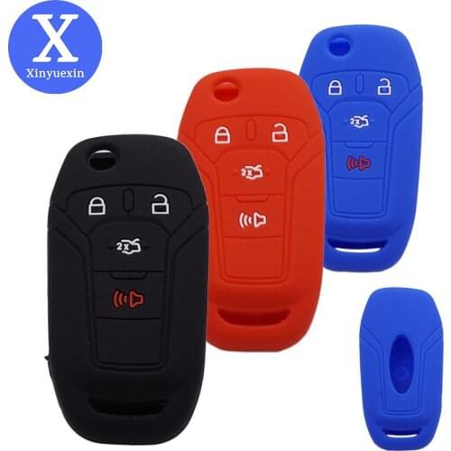 Xinyuexin Car Key Cover Shell Skin Holder for Ford Fusion 2013 2014 2015 ESCAPE Mustang Fusion Fiesta Remote Flip Keys Case Fob