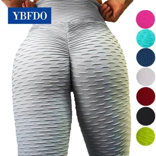 YBFDO 2021 Sexy Sport Leggings Jacquard Women Legins Fitness High Waist Yoga Pants Female Running Trousers Tight Sports Pants