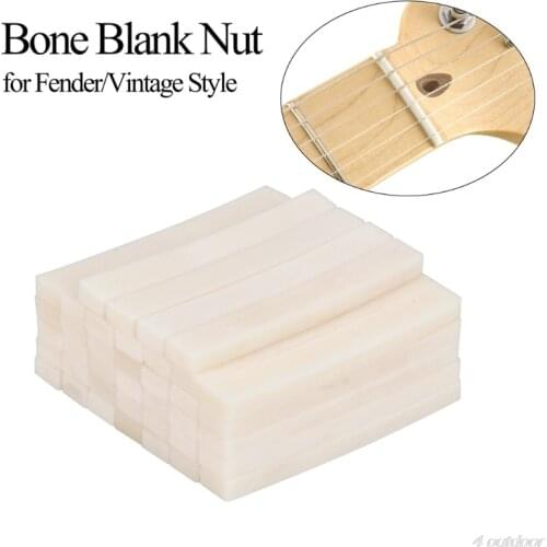 Electric Guitar Bone Nut Blanks for Telecaster Vintage Guitar Bass Natural Buffallo Bone 44.5*3.4*6.15mm J27 21 Dropshipping