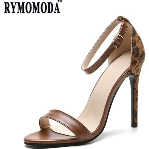 RYMOMODA Women High Heels Sandals 2021 New 11cm Extra High Heel One Blet Buckle PU Leather Pumps Ladies Shoes Dropshipping