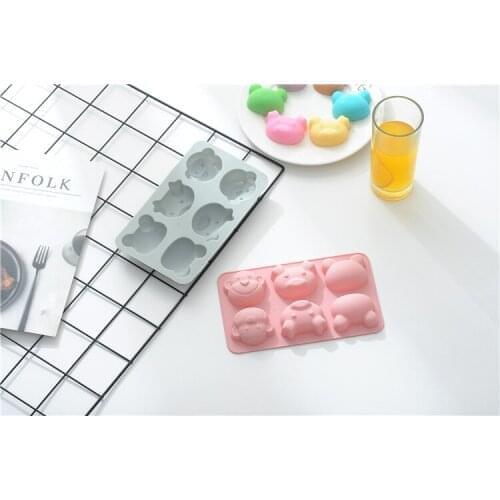 1PC Non-stick 6 Pigs Frog Monkey Chocolate Mold Cake Mould DIY Gift Silicone Mold For Family Day Baking Tools OK 1028