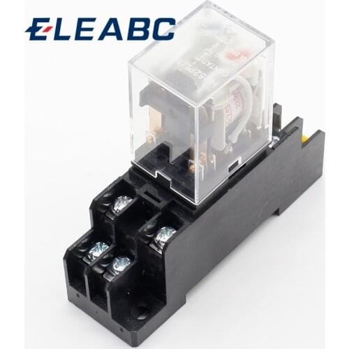 1pcs MY2P HH52P MY2NJ relay 220V AC coil high quality general purpose DPDT micro mini relay with socket base holder