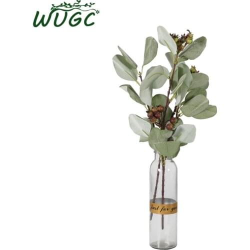 1pc Silk Leaf Handmake Artificial Sheep Ear Shape Green Leaves For Wedding Home Decoration DIY Wreath Gift Craft Fake Flower