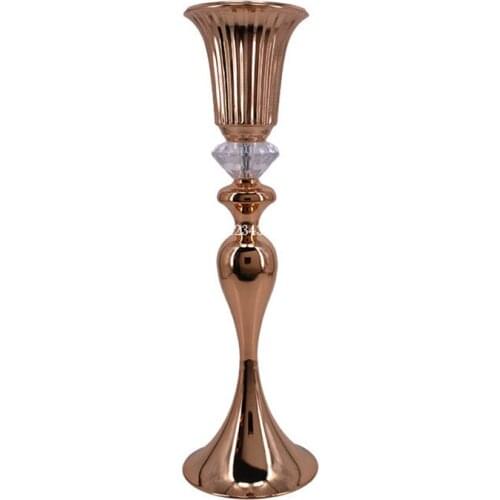 10pcs Wedding Flower Vase Golden Silvery Table Flower Stand for Wedding Decoration Favors Crystal Centerpiece 55cm (21.6")